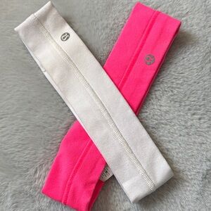 Lululemon athletica Pink and White Hairbands Set of Two